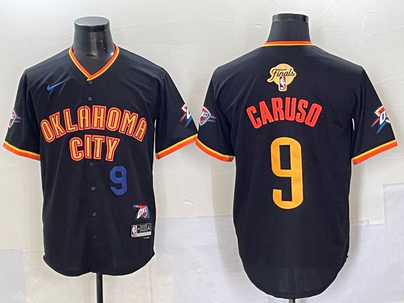 Men 2025 Oklahoma City Thunder #9 Caruso Black Nike Joint Name NBA Jersey style 24->oklahoma city thunder->NBA Jersey